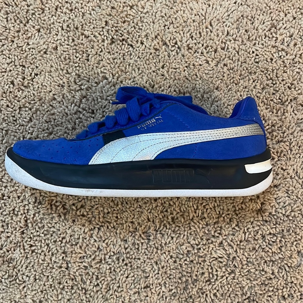 Puma GV Special Blue Suede Silver Sneakers Kids Youth Size 5